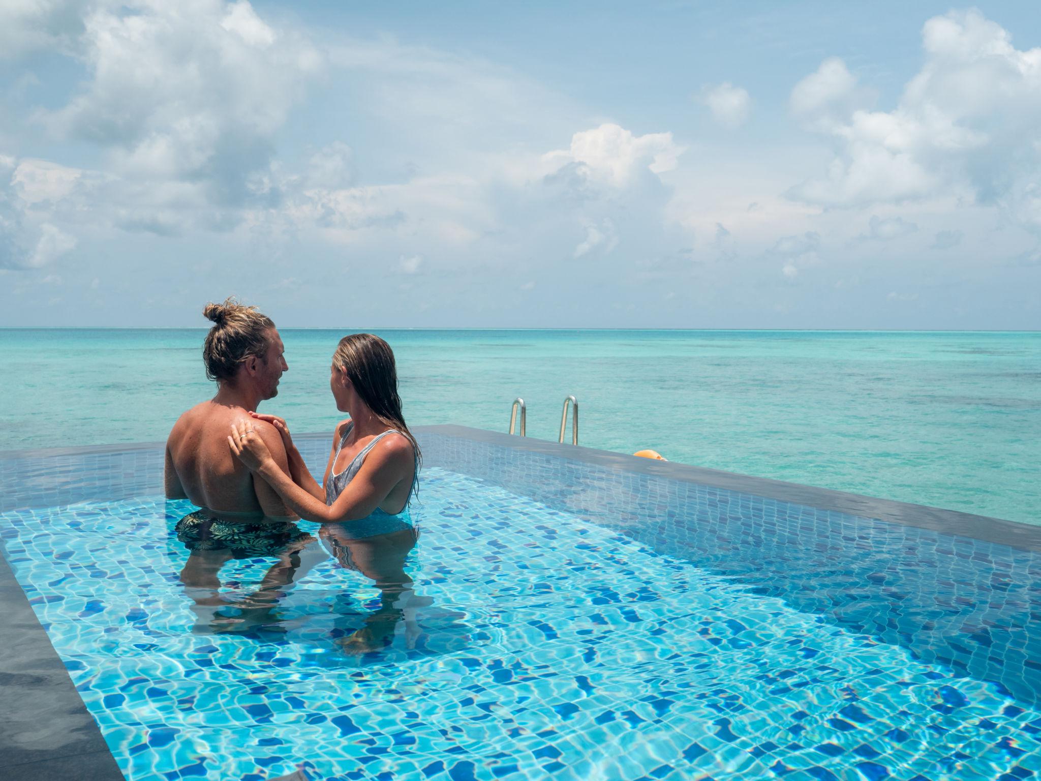 Turquoise water and white sand beach
